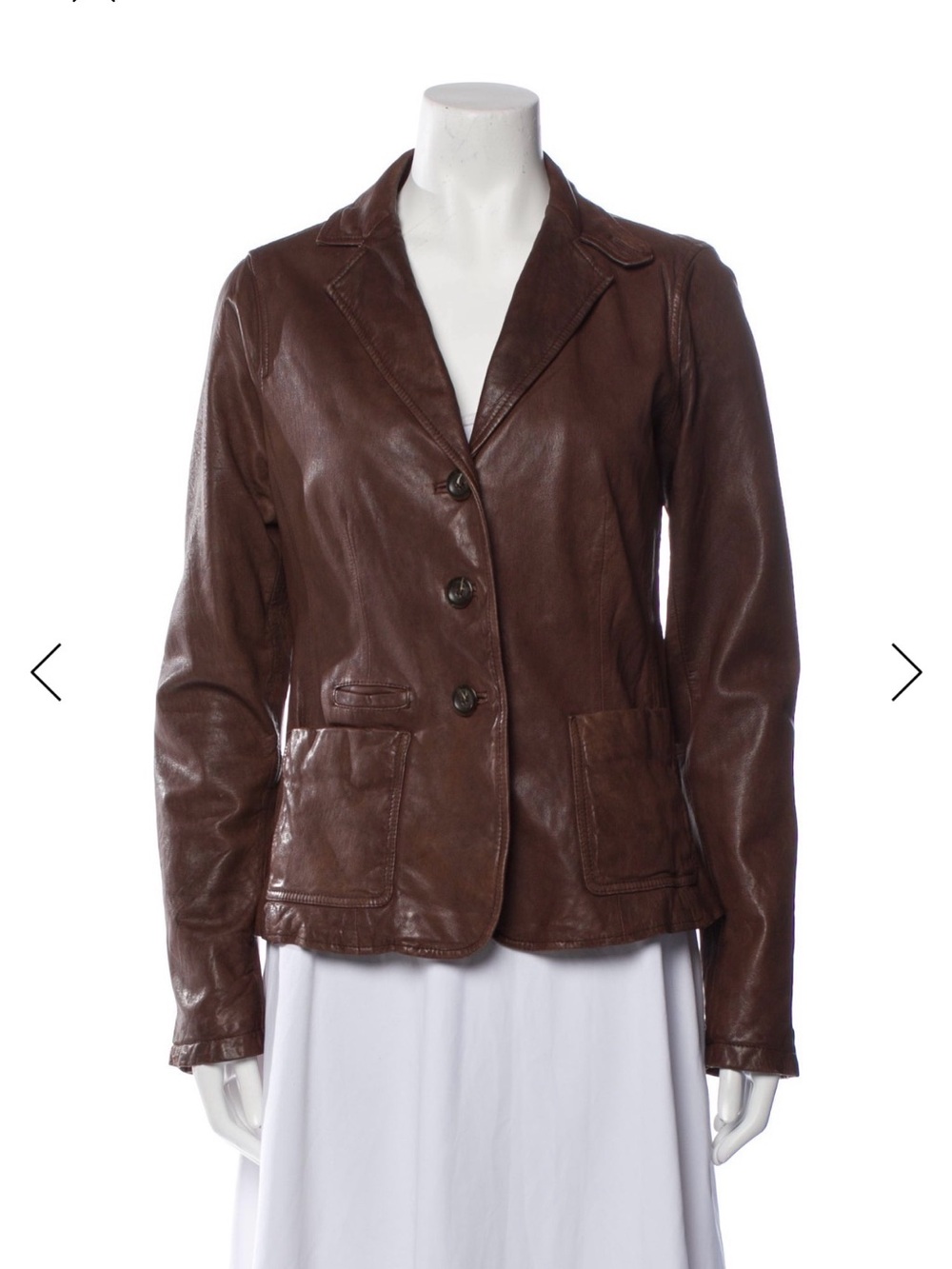 Vince Brown Leather Blazer Jacket